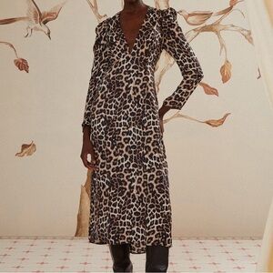 Anthropologie Animal Print Midi Dress 🐆